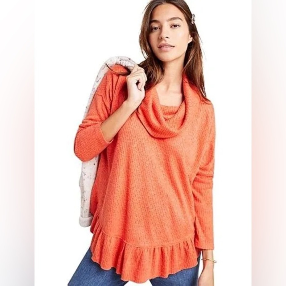 Anthropologie Maeve Addie Ruffled Hacci Pullover